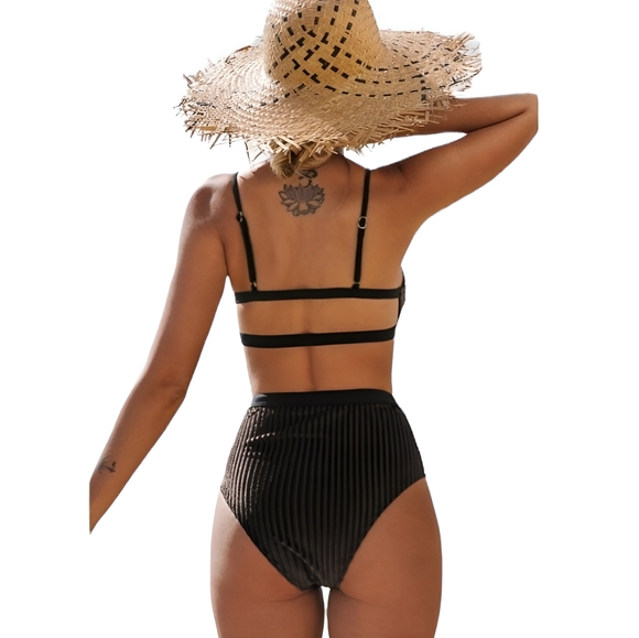 Dark Brown Smocked Bikini - Picture 2 of 7